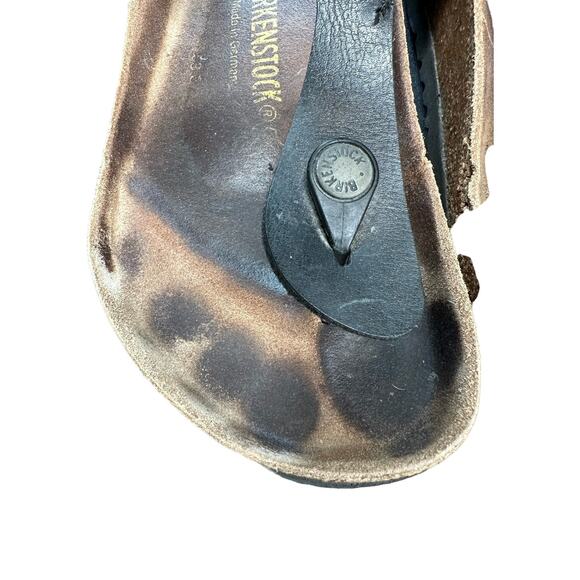 Birkenstock Black Suede Leather Gizeh Birko-Flor Thong Sandals Size 6 - 61/2 - Picture 4 of 9